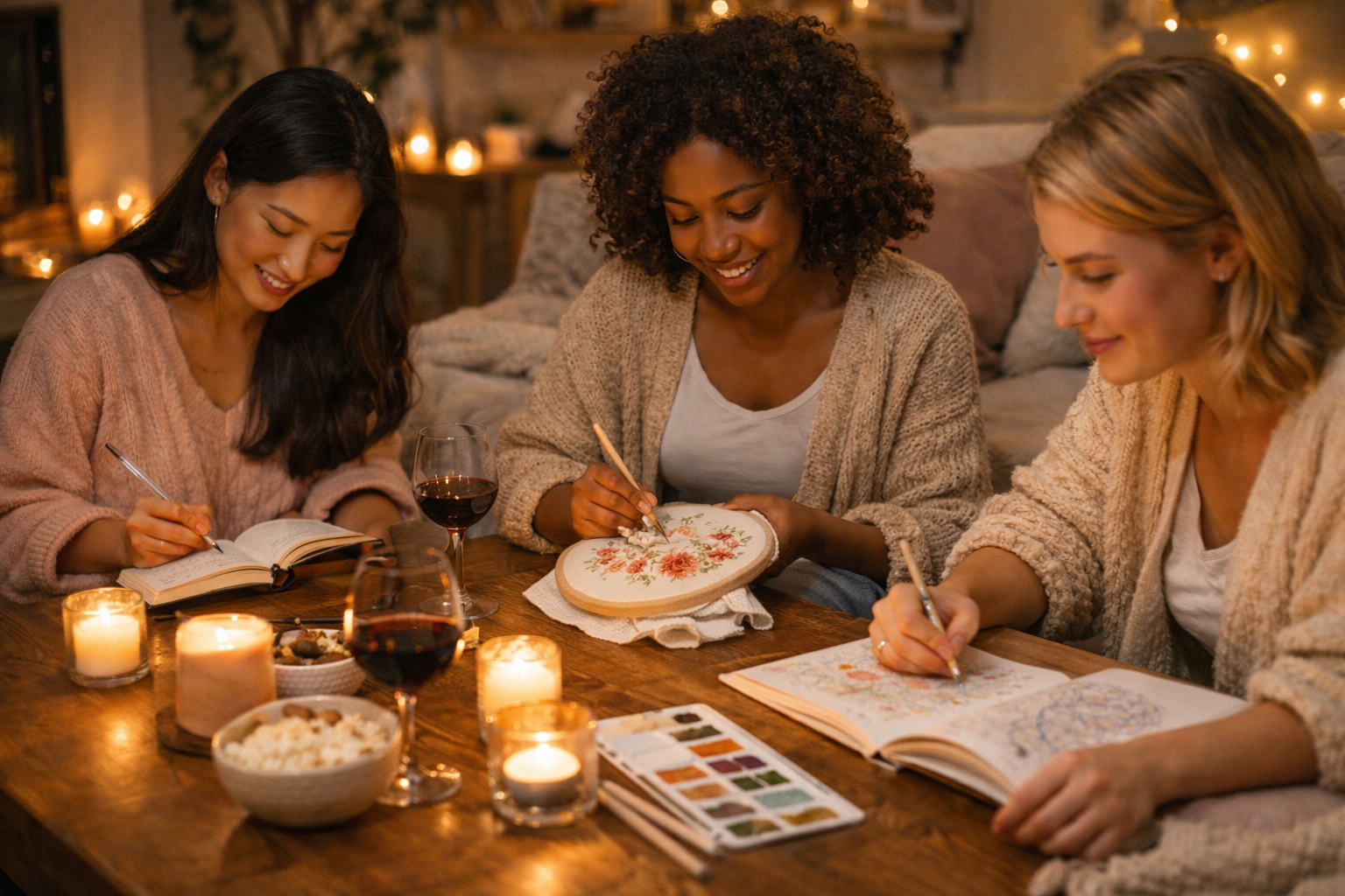 hobby girls night cozy set table ctafts
